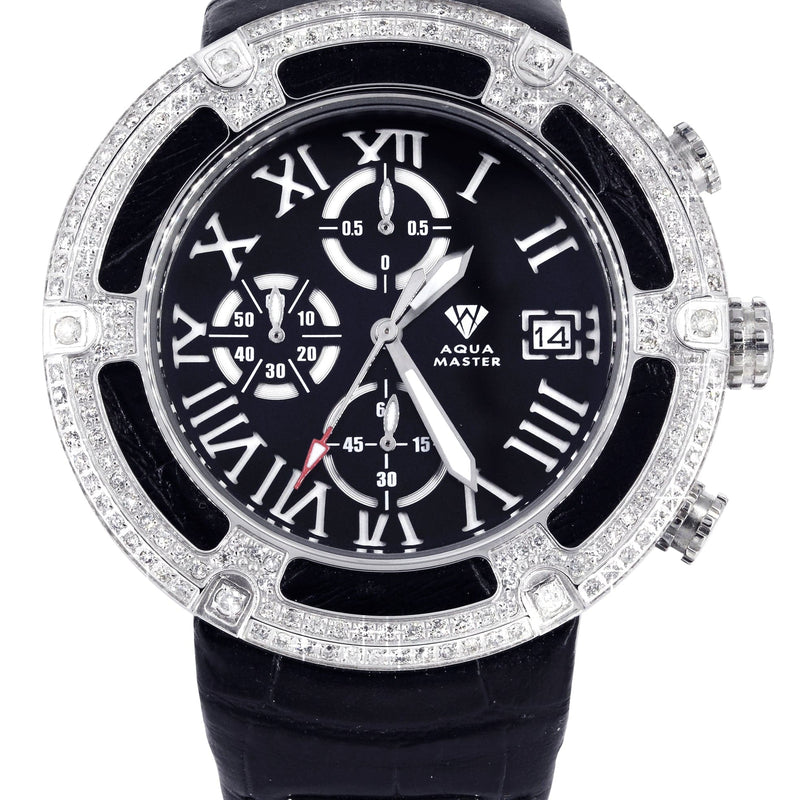 Mens White Gold Tone Diamond Watch | Appx. 5.35 Carats