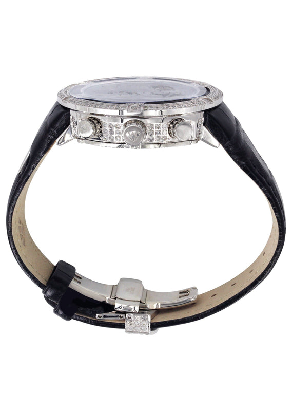 Mens White Gold Tone Diamond Watch | Appx. 5.35 Carats
