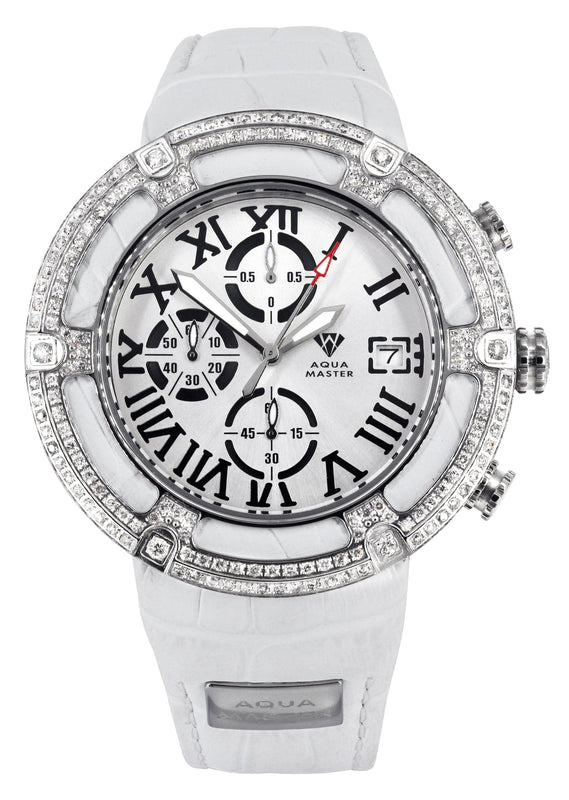 Mens White Gold Tone Diamond Watch | Appx. 5.35 Carats