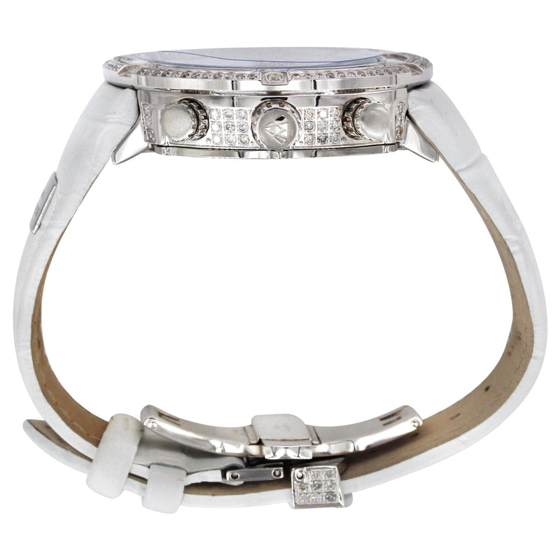 Mens White Gold Tone Diamond Watch | Appx. 5.35 Carats