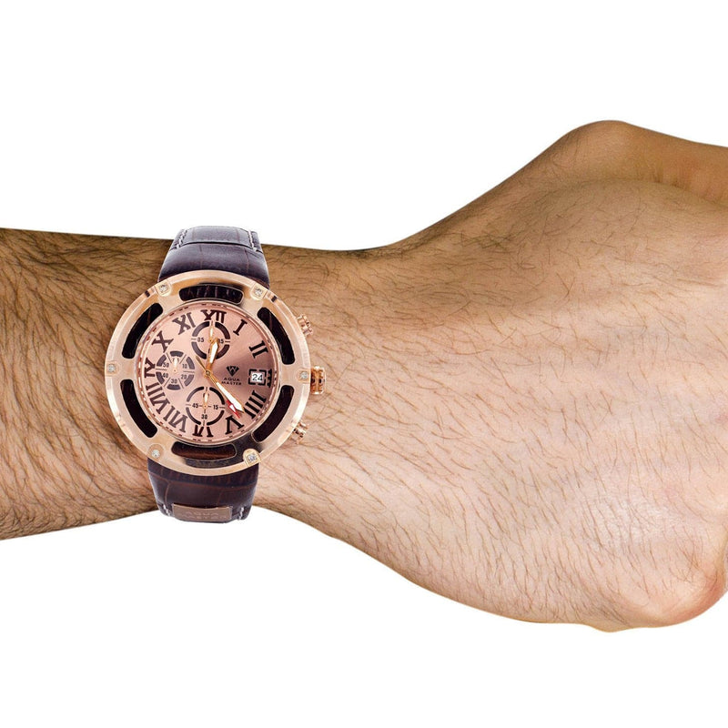 Mens Rose Gold Tone Diamond Watch | Appx. 0.24 Carats