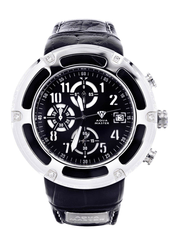 Mens White Gold Tone Diamond Watch | Appx. 0.25 Carats