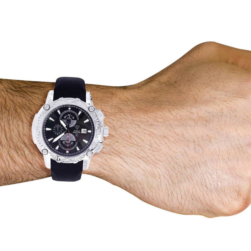 Mens White Gold Tone Diamond Watch | Appx. 0.40 Carats