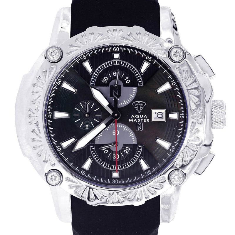 Mens White Gold Tone Diamond Watch | Appx. 0.40 Carats