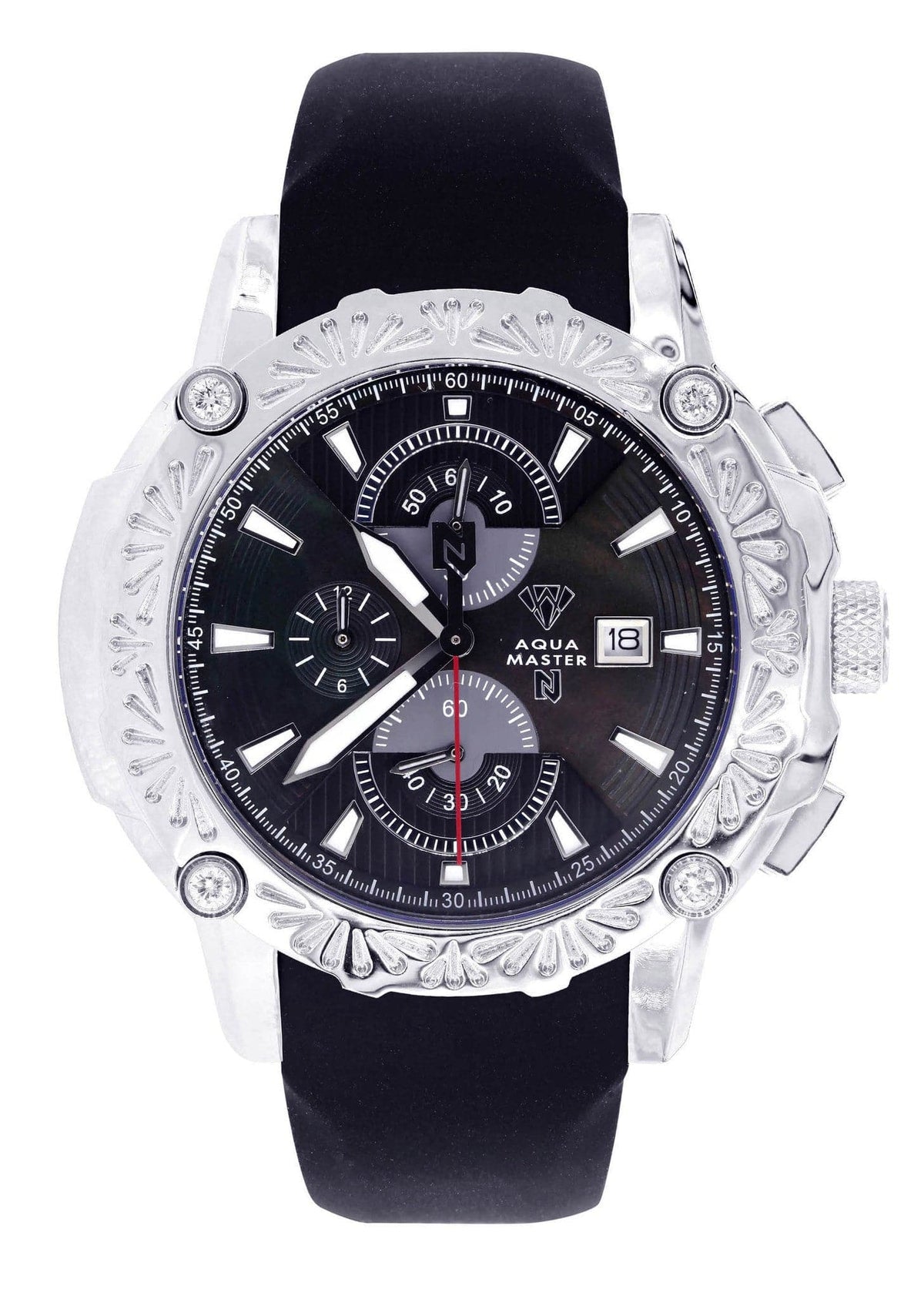 Mens White Gold Tone Diamond Watch | Appx. 0.40 Carats