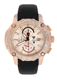 Mens Rose Gold Tone Diamond Watch | Appx. 5 Carats
