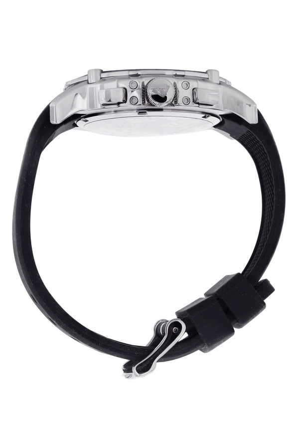 Mens White Gold Tone Diamond Watch | Appx. 1.6 Carats