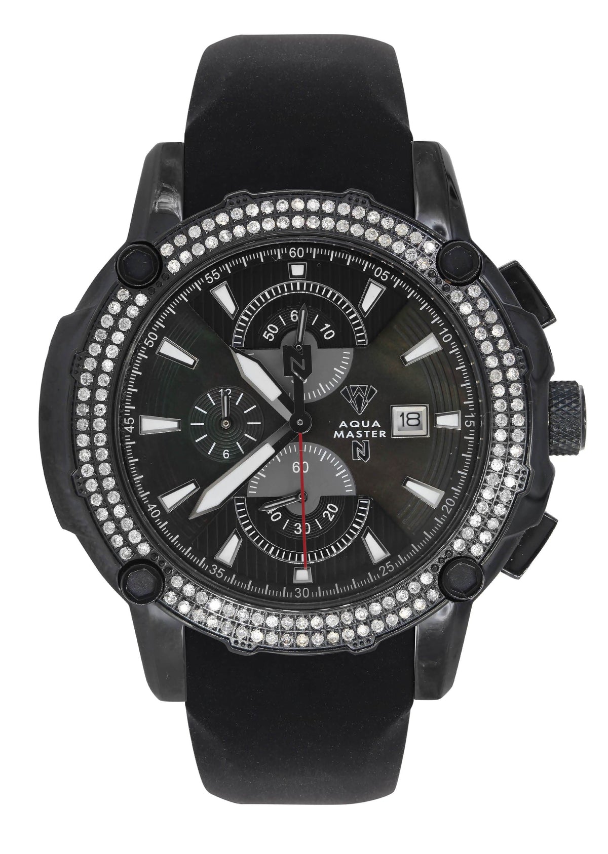 Mens Black Steel Tone Diamond Watch | Appx. 1.6 Carats