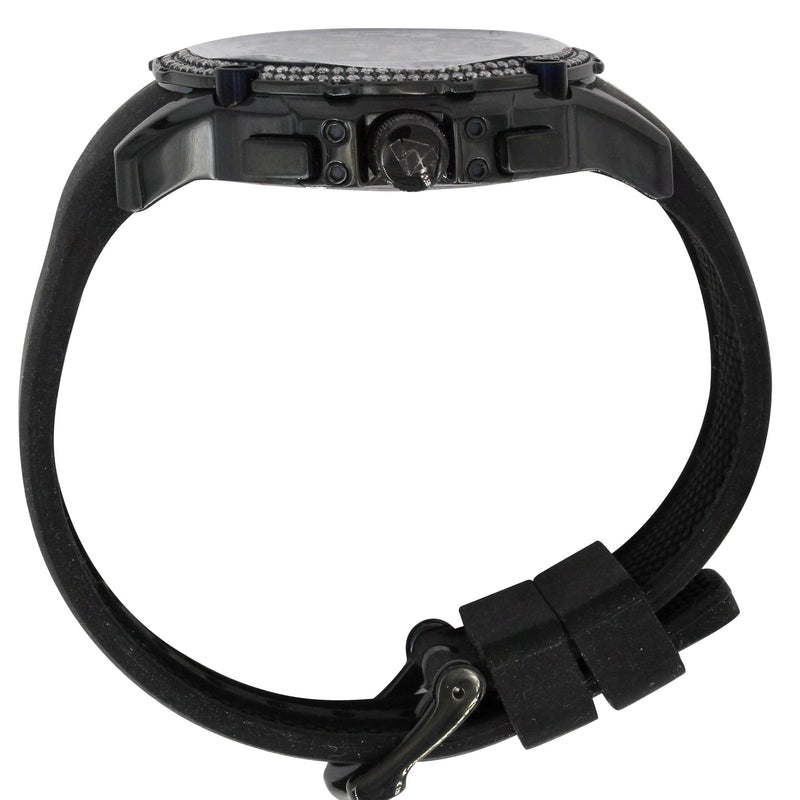 Mens Black Steel Tone Diamond Watch | Appx. 1.6 Carats