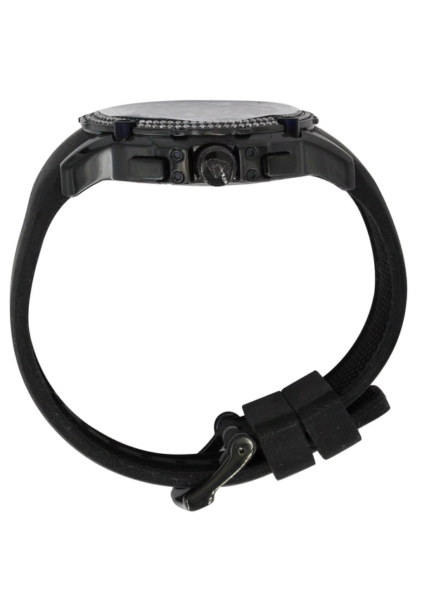 Mens Black Steel Tone Diamond Watch | Appx. 1.6 Carats