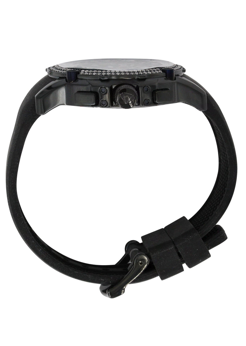 Mens Black Steel Tone Diamond Watch | Appx. 1.6 Carats