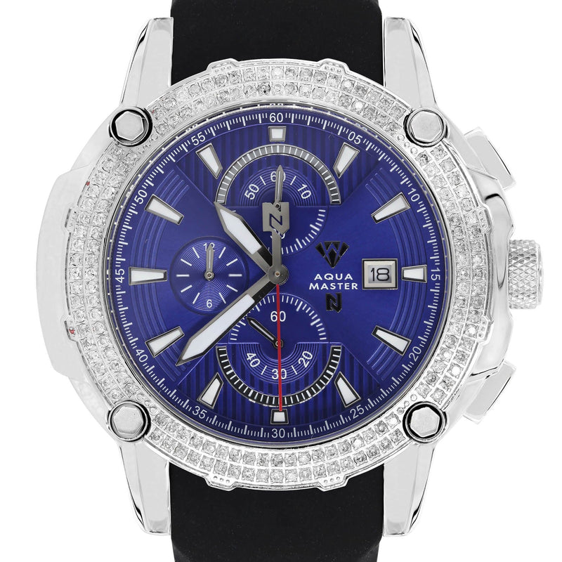 Mens White Gold Tone Diamond Watch | Appx. 1.6 Carats