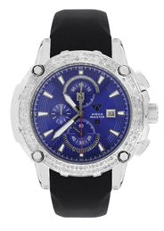 Mens White Gold Tone Diamond Watch | Appx. 1.6 Carats