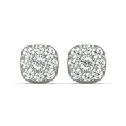 Men's Jewelry - VVS Lab Diamond Cluster Stud Earrings For Men | 14K White Gold