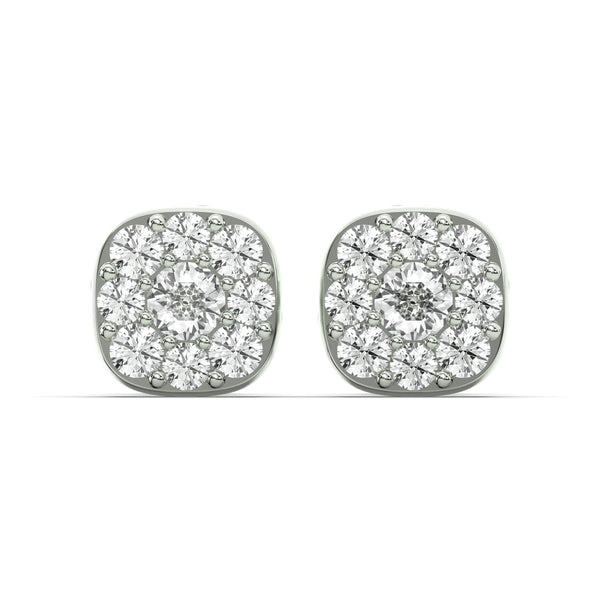 Men's Jewelry - VVS Lab Diamond Cluster Stud Earrings For Men | 14K White Gold