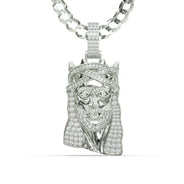 Men's White Gold VVS Lab Grown Diamond Customizable Jesus Necklace Pendant