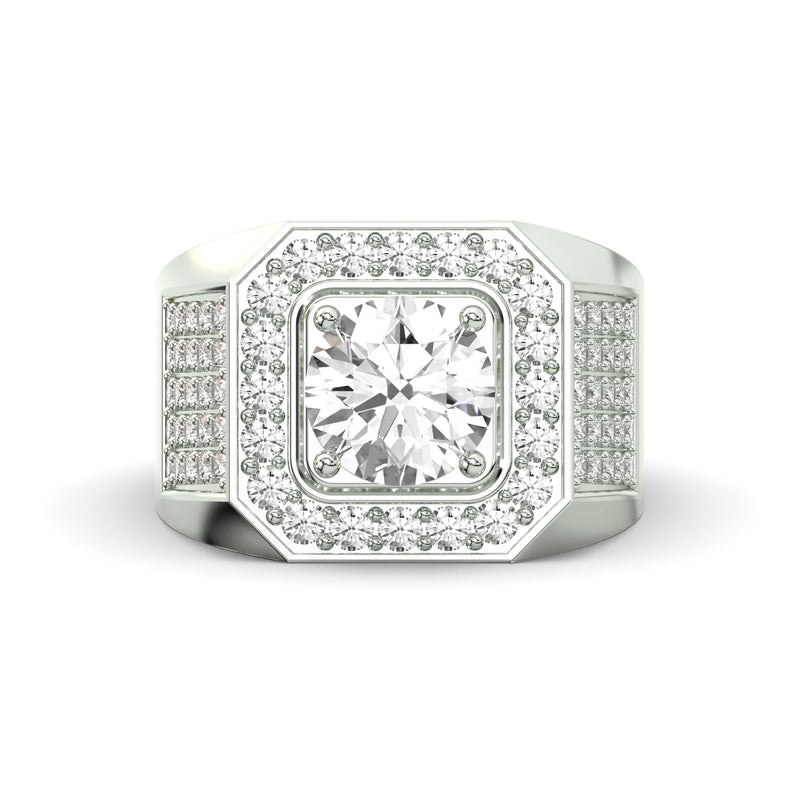Men's Jewelry - Men's VVS Lab Diamond Ring | Round Brilliant Cut Halo