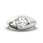 Men's Jewelry - Men's VVS Lab Diamond Round Brilliant Cut Solitaire Engagement Ring | White Gold