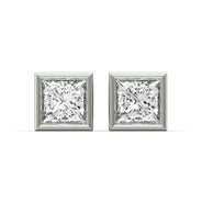Men's Jewelry - VVS Lab Diamond Princess Cut Stud Earrings For Men | 14K White Gold