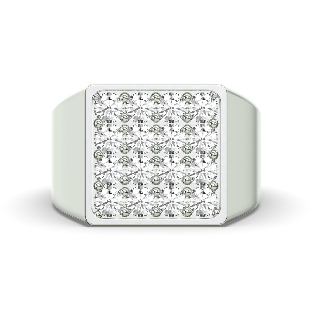 Men's Jewelry - Men's VVS Lab Diamond Square Diamond Ring | White Gold