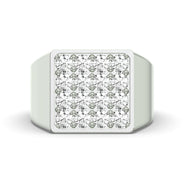 Men's Jewelry - Men's VVS Lab Diamond Square Diamond Ring | White Gold