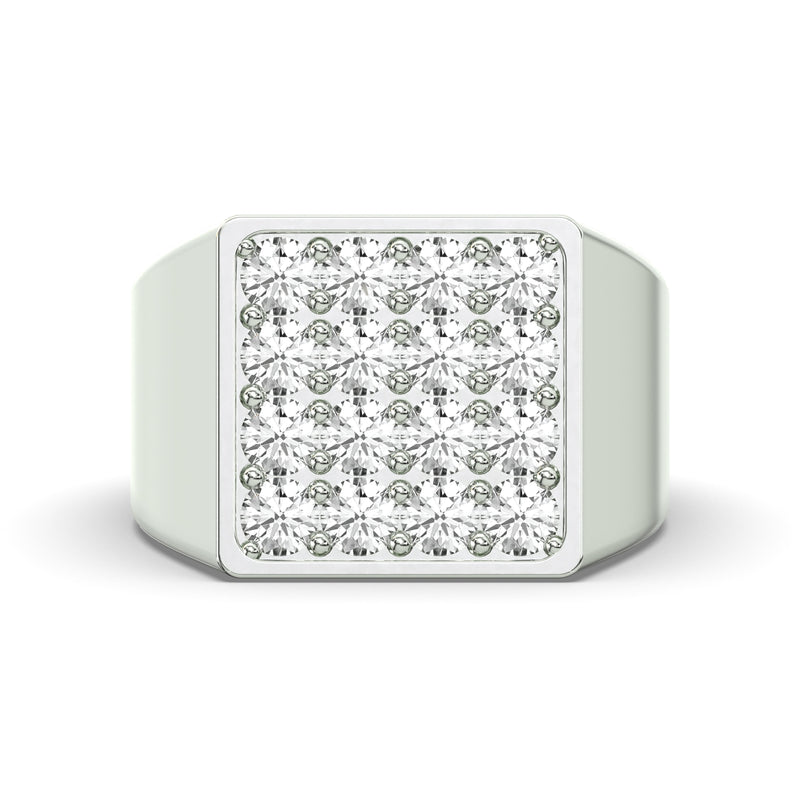 Men's Jewelry - Men's VVS Lab Diamond Square Diamond Ring | White Gold