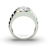 Men's Jewelry - Men's VVS Lab Diamond Round Brilliant Cut Solitaire Engagement Ring | White Gold