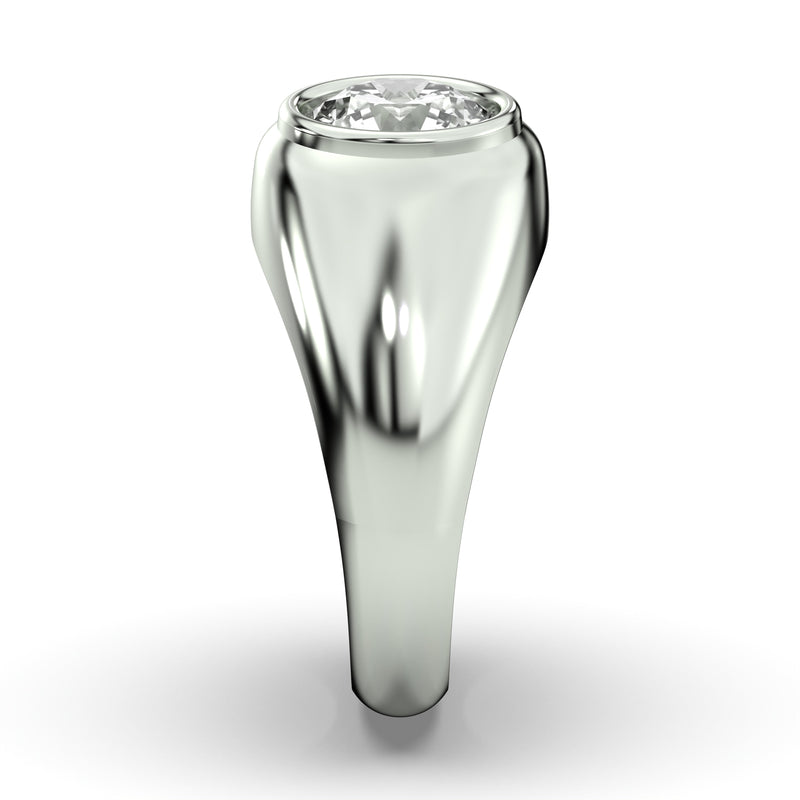 Men's Jewelry - Men's VVS Lab Diamond Round Brilliant Cut Solitaire Engagement Ring | White Gold