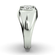 Men's Jewelry - Men's VVS Lab Diamond Round Brilliant Cut Solitaire Engagement Ring | White Gold