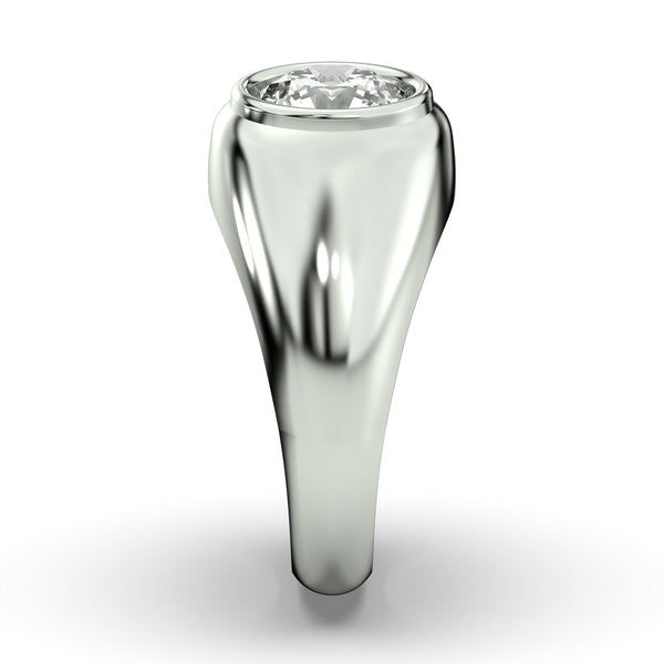 Men's Jewelry - Men's VVS Lab Diamond Round Brilliant Cut Solitaire Engagement Ring | White Gold