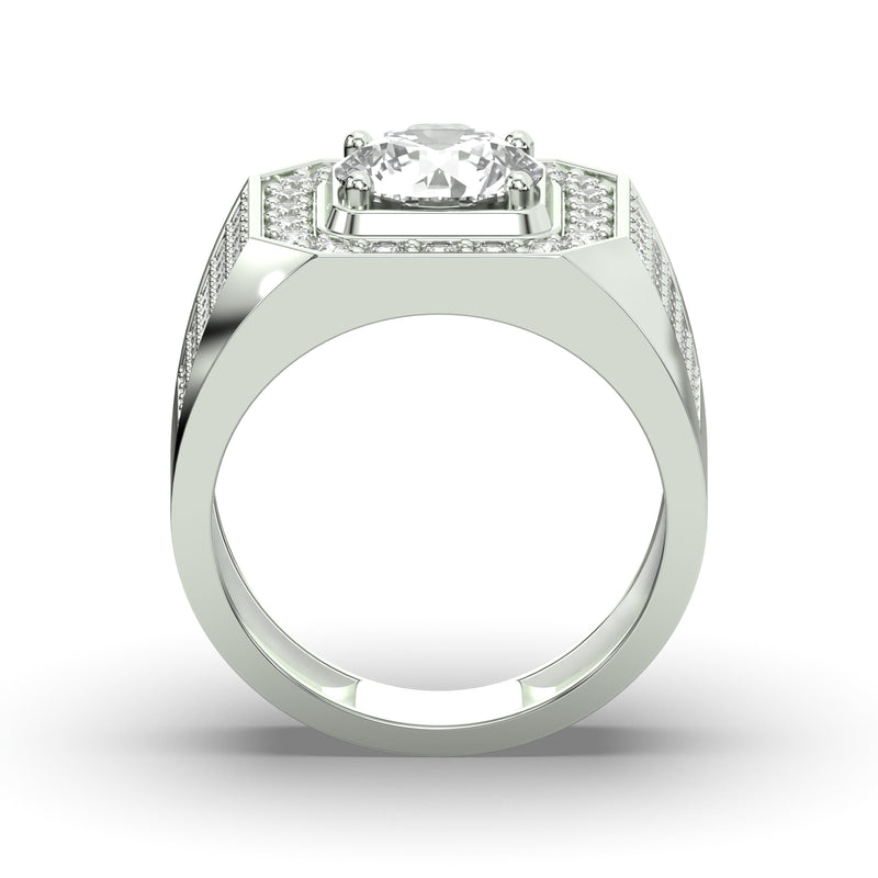 Men's Jewelry - Men's VVS Lab Diamond Ring | Round Brilliant Cut Halo