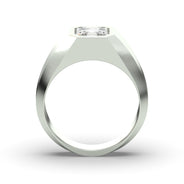 Men's Jewelry - Men's VVS Lab Diamond Asher Cut Solitaire Engagement Ring | White Gold