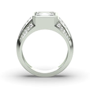 Men's Jewelry - Men's VVS Lab Diamond Emerald Cut Engagement Ring | White Gold