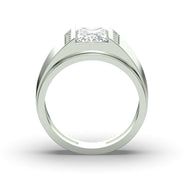 Men's Jewelry - Men's VVS Lab Diamond Emerald Cut Engagement Ring | White Gold