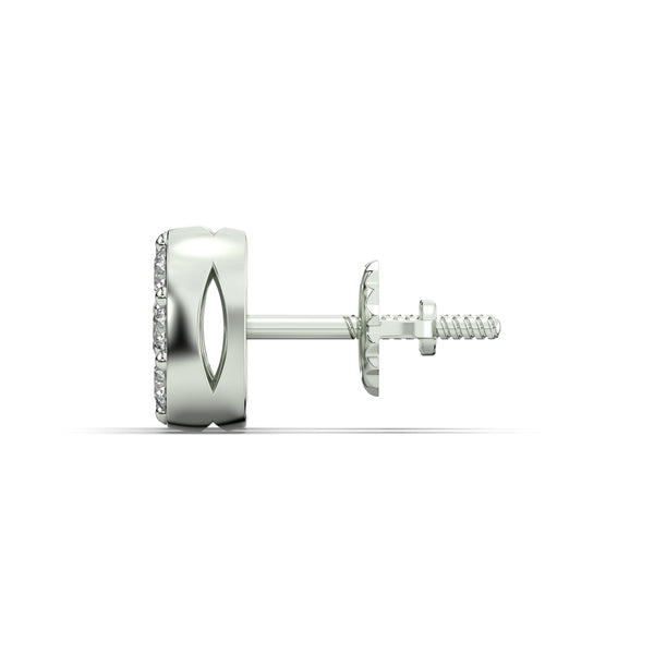 Men's Jewelry - VVS Lab Diamond Cluster Stud Earrings For Men | 14K White Gold