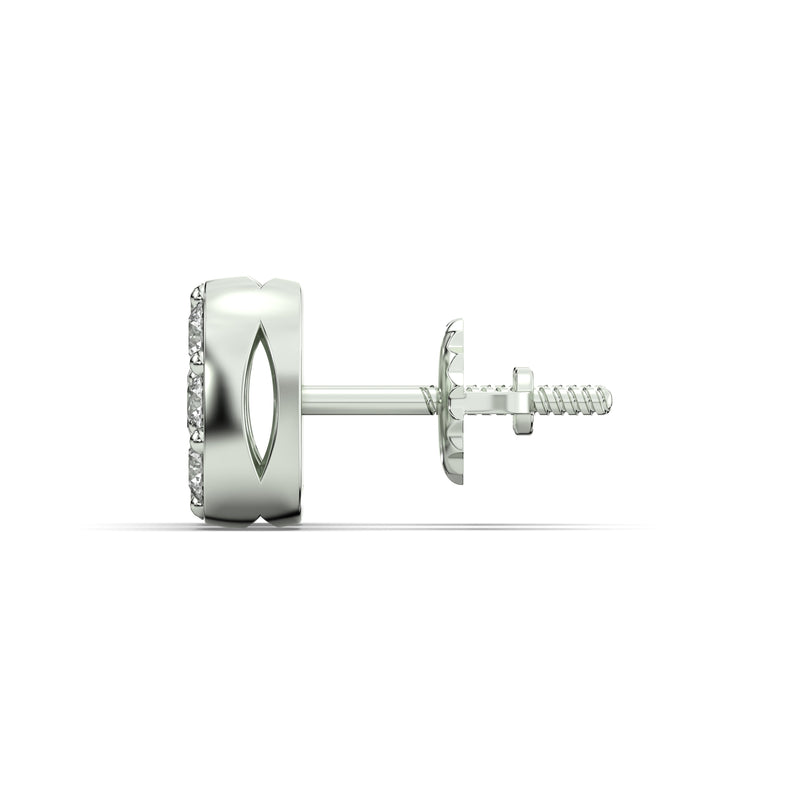 Men's Jewelry - VVS Lab Diamond Cluster Stud Earrings For Men | 14K White Gold