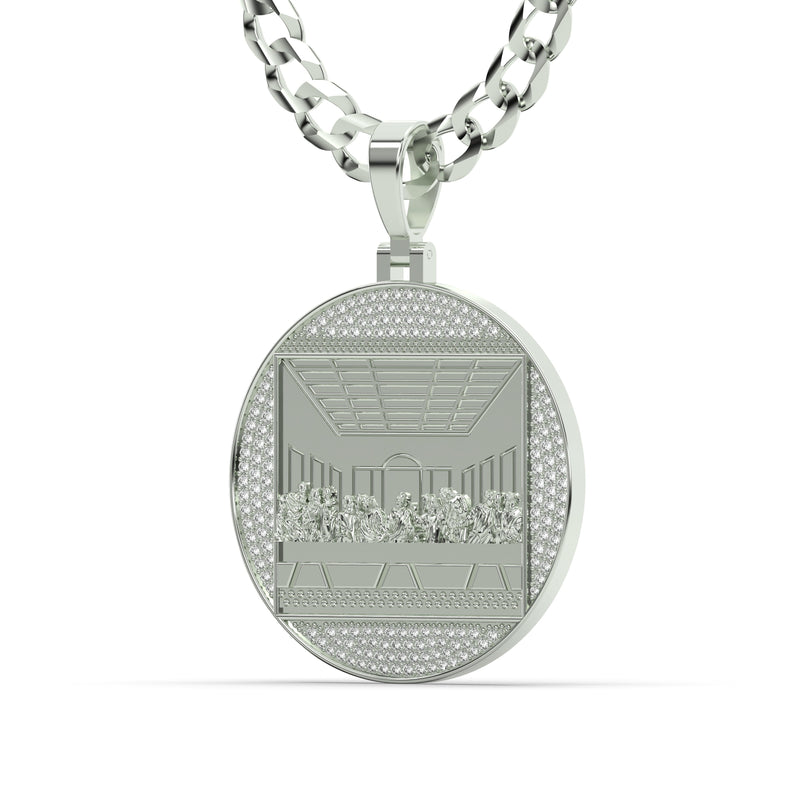 Men's VVS Lab Diamond Customizable White Gold Last Supper Necklace Pendant