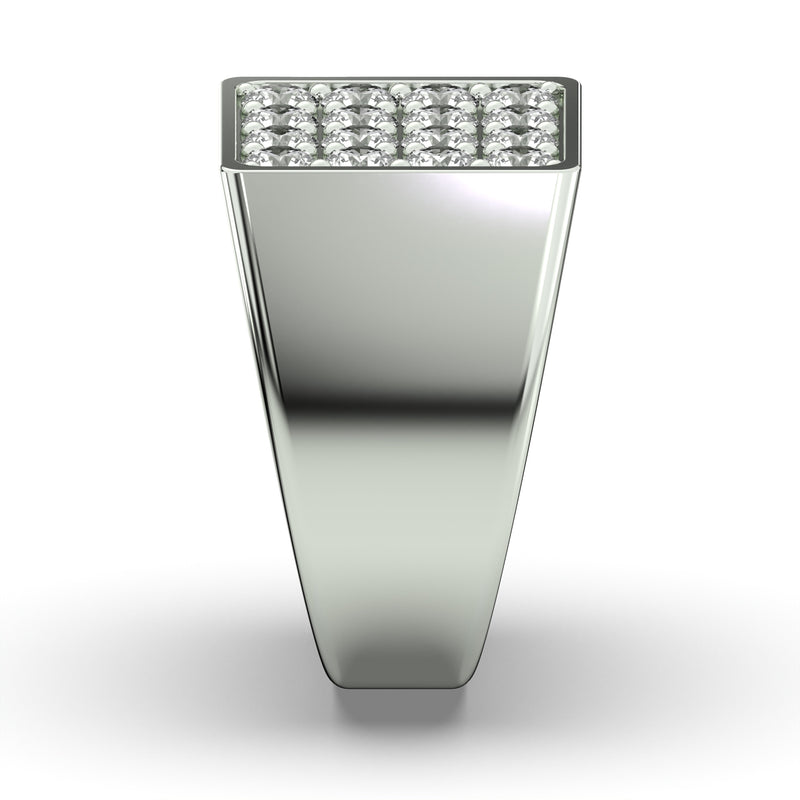 Men's Jewelry - Men's VVS Lab Diamond Square Diamond Ring | White Gold