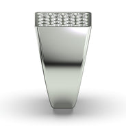 Men's Jewelry - Men's VVS Lab Diamond Square Diamond Ring | White Gold