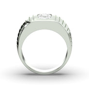 Men's Jewelry - Men's VVS Lab Diamond Oval Solitaire Engagement Ring |  White Gold