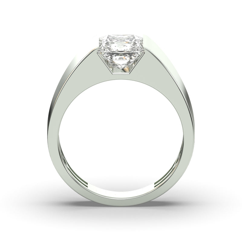 Men's Jewelry - Men's VVS Lab Diamond Princess Cut Solitaire Engagement Ring | White Gold