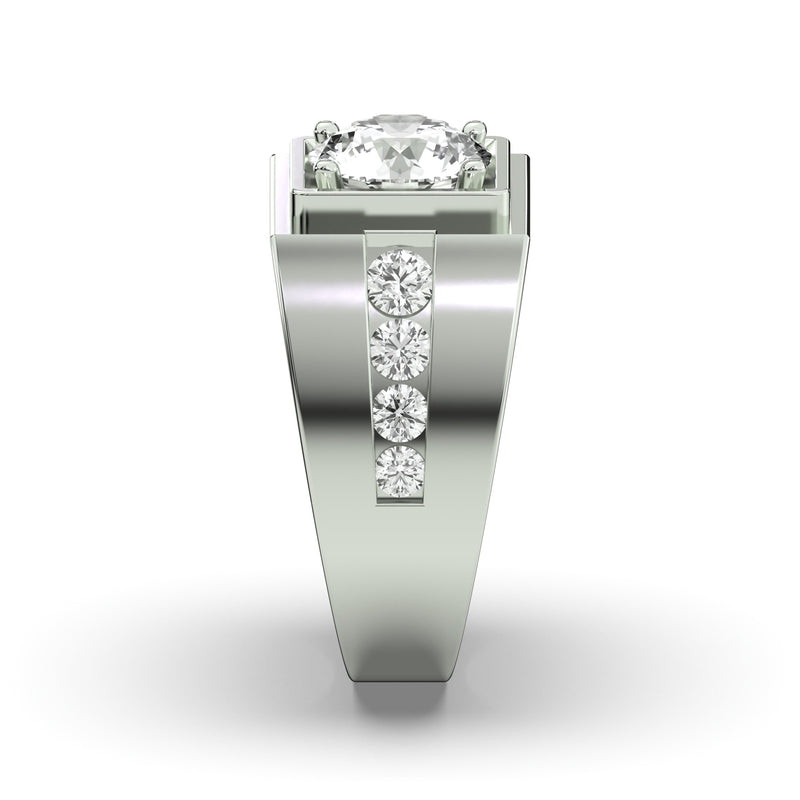 Men's Jewelry - Men's VVS Lab Diamond Round Engagement Ring | White Gold