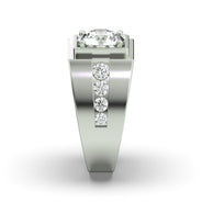 Men's Jewelry - Men's VVS Lab Diamond Round Engagement Ring | White Gold