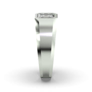 Men's Jewelry - Men's VVS Lab Diamond Asher Cut Solitaire Engagement Ring | White Gold