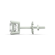 Men's Jewelry- Male VVS Lab Diamond Asher Cut Stud Earrings | 14K White Gold