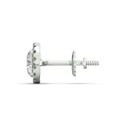 Men's Jewelry - VVS Lab Diamond Halo Stud Earrings For Men | 14K White Gold