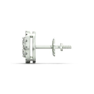 Men's Jewelry - VVS Lab Diamond Cluster Stud Earrings For Men | 14K White Gold