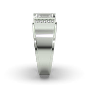 Men's Jewelry - Men's VVS Lab Diamond Emerald Cut Engagement Ring | White Gold