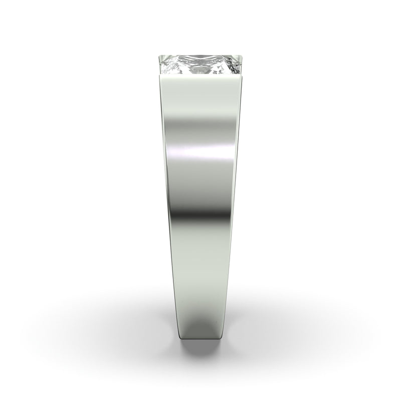 Men's Jewelry - Men's VVS Lab Diamond Princess Cut Solitaire Engagement Ring | White Gold
