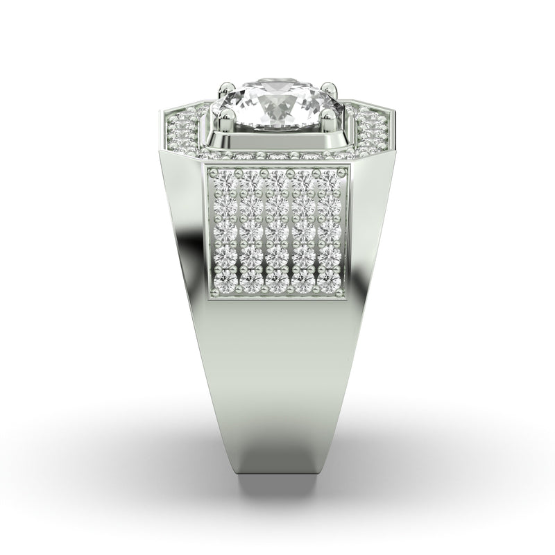 Men's Jewelry - Men's VVS Lab Diamond Ring | Round Brilliant Cut Halo